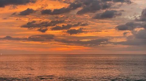 Tropical sunset with fire Sky Stock Photos