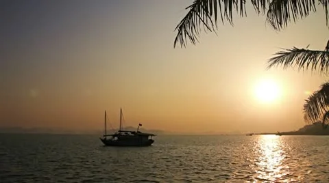 Tropical sunset Stock Footage 10571176
