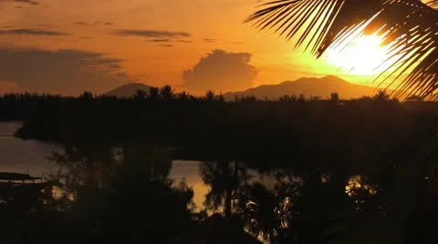 Tropical sunset 스톡 동영상 12377299