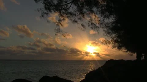 Tropical sunset Stock Footage 12394872