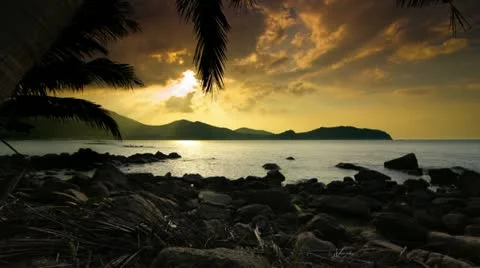 Tropical Sunset Video stock 21998429