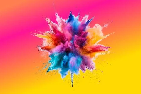 Tropical Sunset Gradient with Color Explosion Stock Illustration