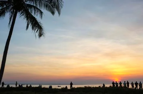 Tropical sunset at Mindil Beach. Stock Photos