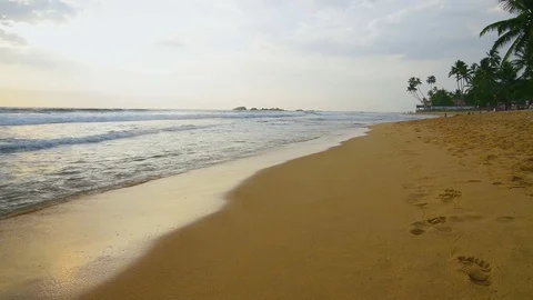 Tropical sunset over ocean Stock Footage 81839589