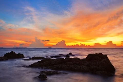 Tropical sunset Stock Photos