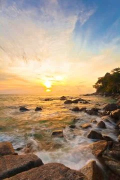 Tropical sunset Stock Photos