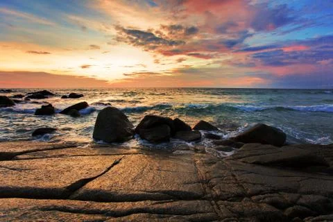 Tropical sunset Stock Photos