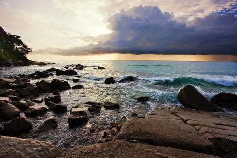 Tropical sunset Stock Photos