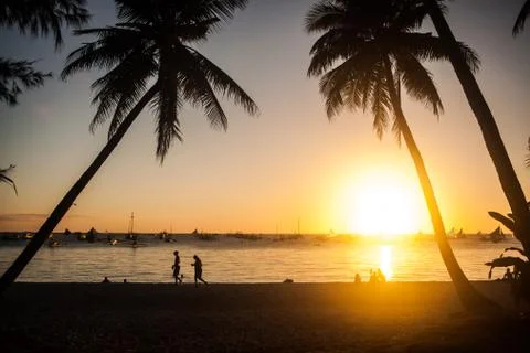Tropical sunset Foto stock