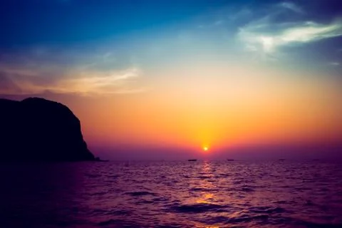 Tropical sunset Fotos Stock