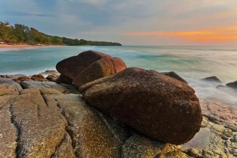 Tropical sunset. Stock Photos