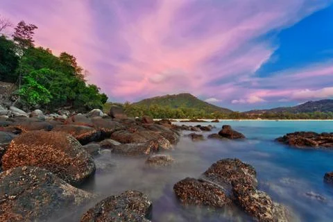 Tropical sunset. Stock Photos