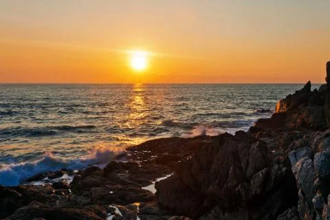 Tropical sunset. Stock Photos