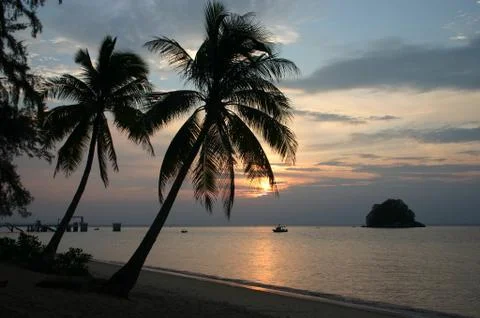 Tropical sunset Stock Photos
