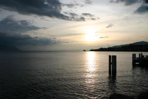 Tropical sunset Stockfoto's