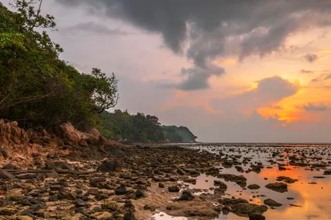 Tropical sunset. Stock Photos