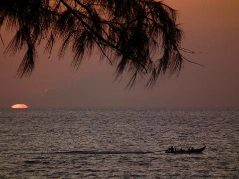 Tropical sunset Stock Photos