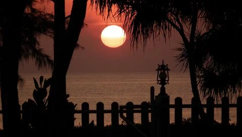 Tropical sunset Stock Photos