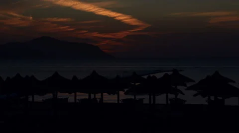 Tropical sunset in the sea Stock Footage 58947603