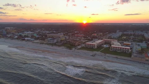 Tropical sunset St Augustine Beach FL 4k 24p Video stock 83181758