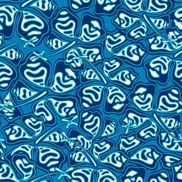 Tropical surf hibiscus pattern. Stock Illustration