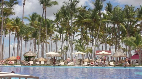 Tropical swimming pool Stock Footage 40632799