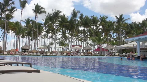 Tropical swimming pool Stock Footage 40632809