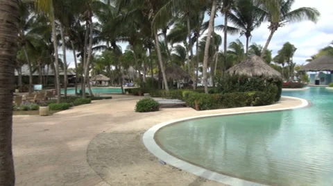 Tropical swimmingpool Stock Footage 53549418