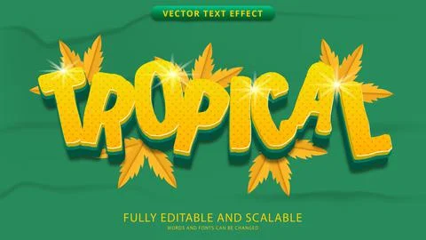 Tropical text effect editable eps file Stock Illustration