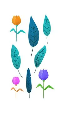 Tropical themed creative covers set. Colorful compositions of palm leaves and Stock Illustration