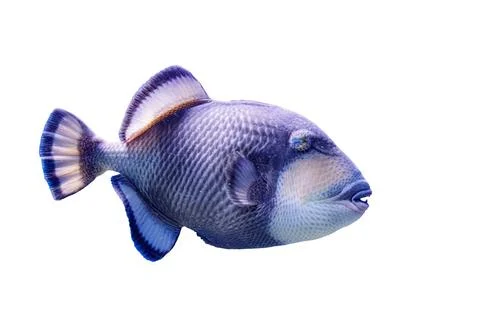 Tropical triggerfish icon for educational children game and wildlife print Stock Photos