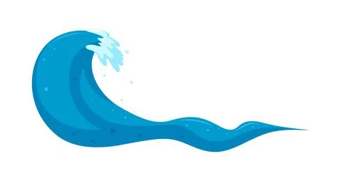 Tropical typhoon wave with high curl. Earthquake wave swirling in the sea Stock Illustration