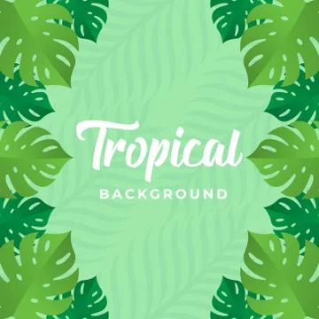 Tropical Vector Background Design Illustration. Tropical leaves Vector flat d Stock Illustration