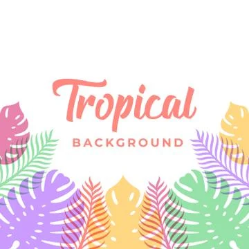 Tropical Vector Background Design Illustration. Tropical leaves Vector flat d Stock-Illustration