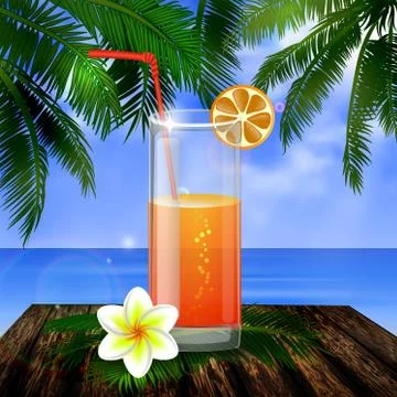 Tropical vector background Stock Illustration