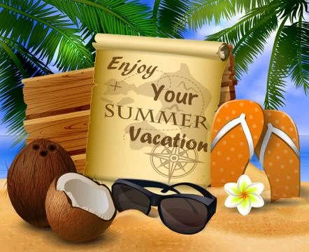 Tropical vector background Illustrazione stock