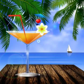 Tropical vector background 스톡 일러스트