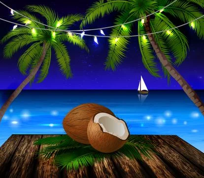 Tropical vector background Stock Illustration