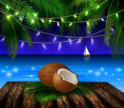 Tropical vector background Stock Illustration