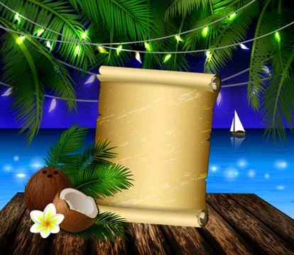 Tropical vector background Stock Illustration