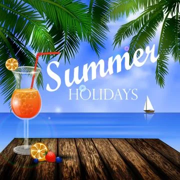 Tropical vector background Stock Illustration