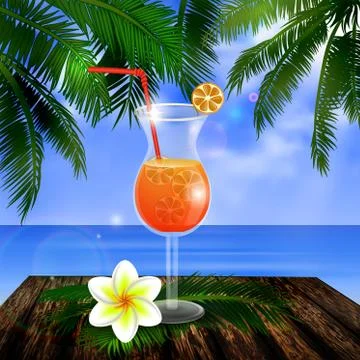 Tropical vector background Stock Illustration