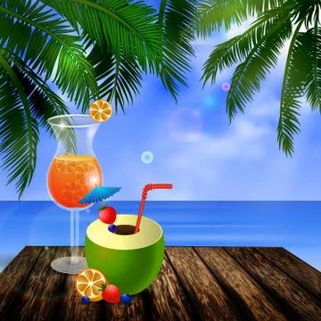 Tropical vector background 스톡 일러스트