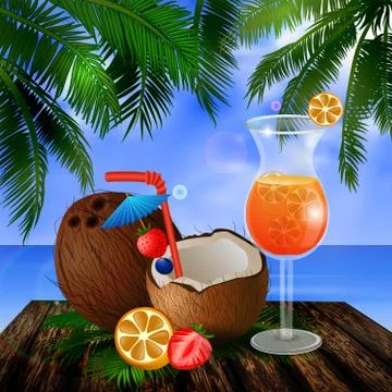 Tropical vector background 스톡 일러스트