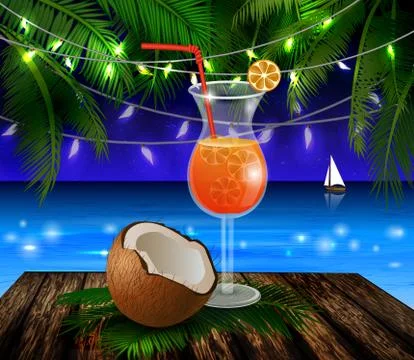 Tropical vector background 스톡 일러스트