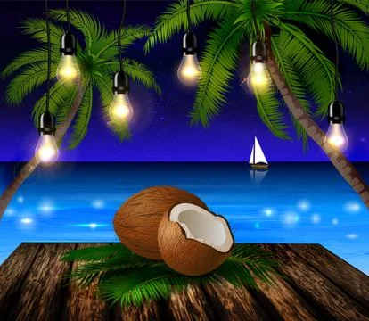 Tropical vector background Stock Illustration