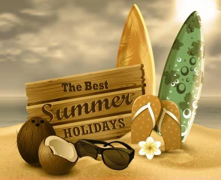 Tropical vector background Stock Illustration