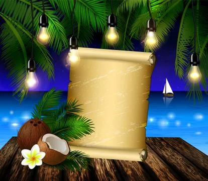 Tropical vector background Stock Illustration