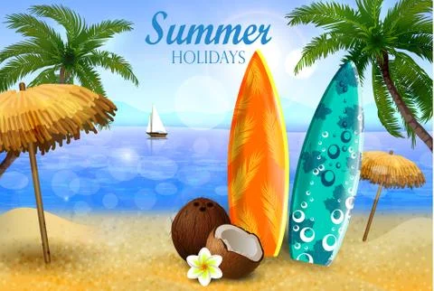 Tropical vector background Stock Illustration