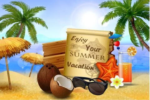 Tropical vector background Stock Illustration